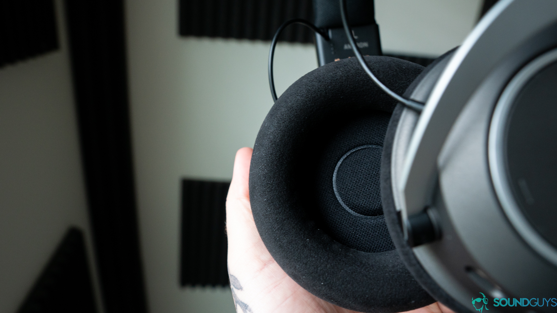 Best on-ear headphones: An image of the Amiron Wireless in the hand